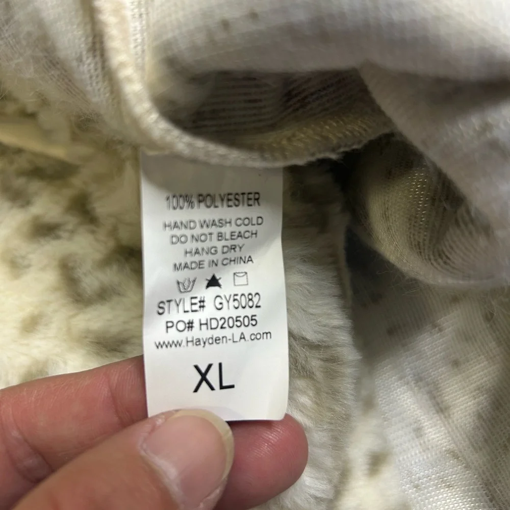 Hayden Girls Mock Neck Half Zip Leopard Print Top Size XL - Picture 7 of 8